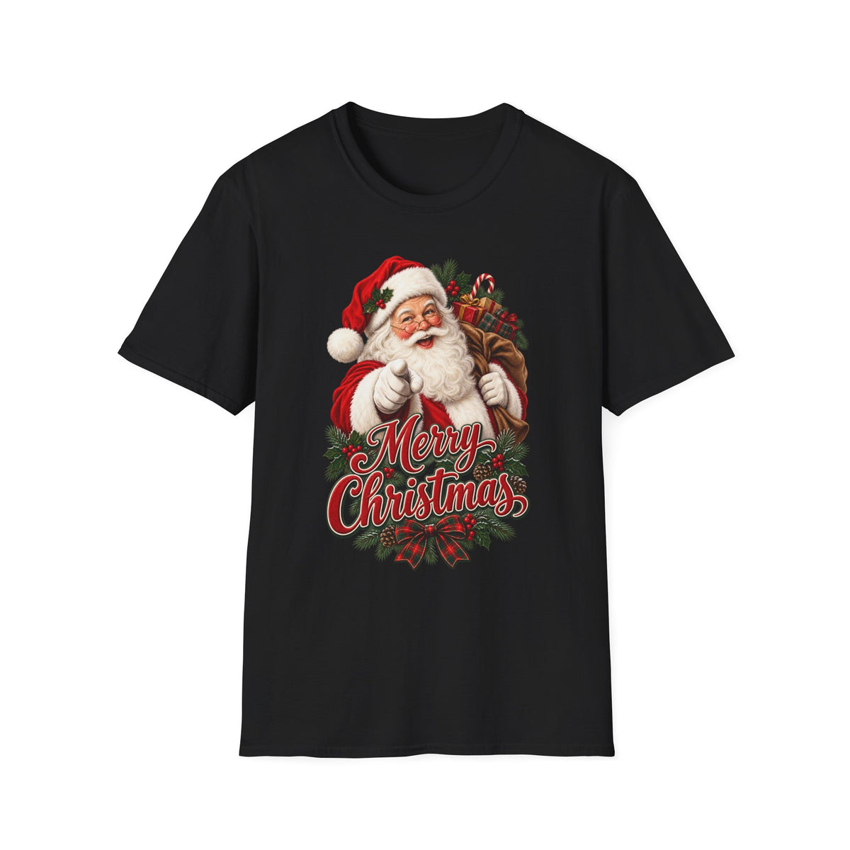 Santa Claus Merry Christmas T‑Shirt — Vintage Holiday Graphic Tee