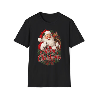 Santa Claus Merry Christmas T‑Shirt — Vintage Holiday Graphic Tee