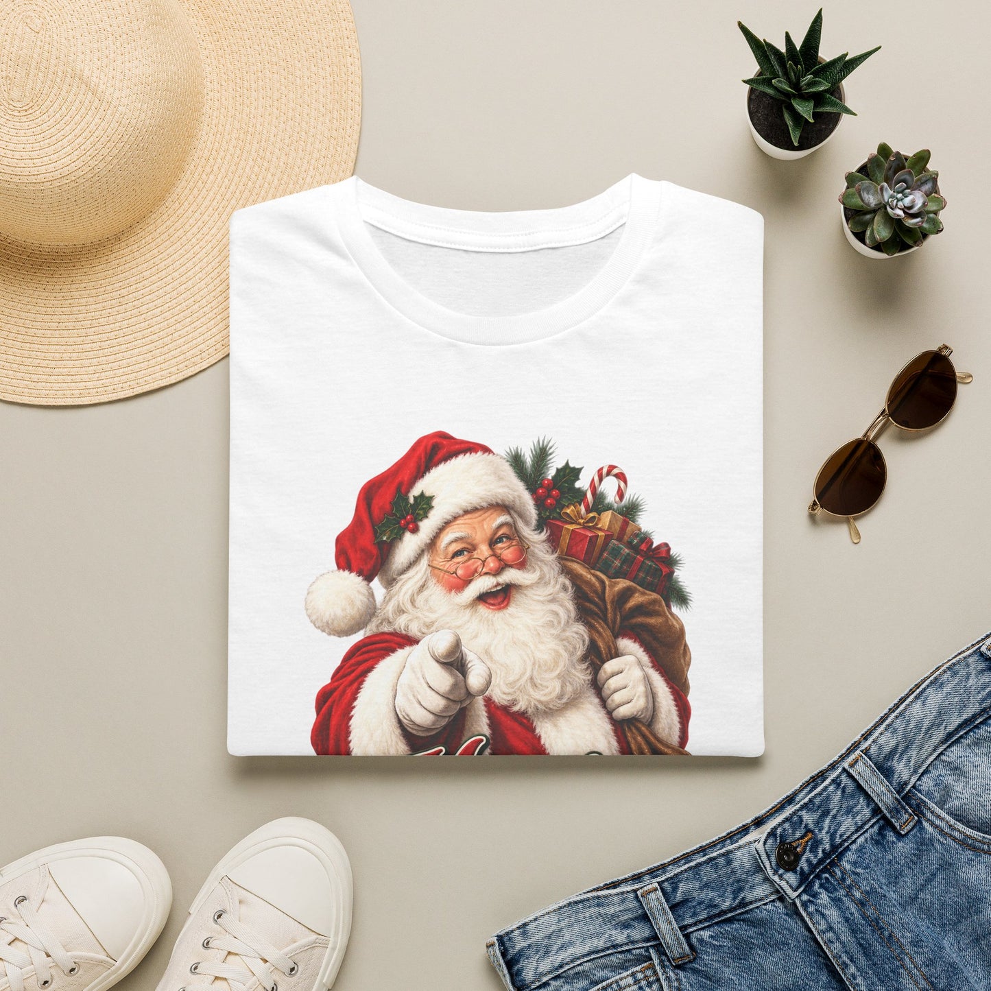 Santa Claus Merry Christmas T‑Shirt — Vintage Holiday Graphic Tee