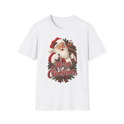 Santa Claus Merry Christmas T‑Shirt — Vintage Holiday Graphic Tee