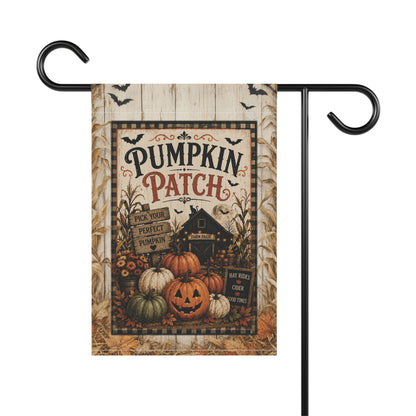 Pumpkin Patch Garden Flag - Rustic Fall Halloween Yard Banner