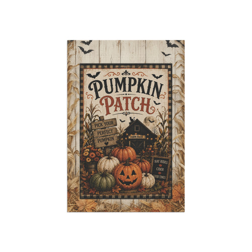 Pumpkin Patch Garden Flag - Rustic Fall Halloween Yard Banner
