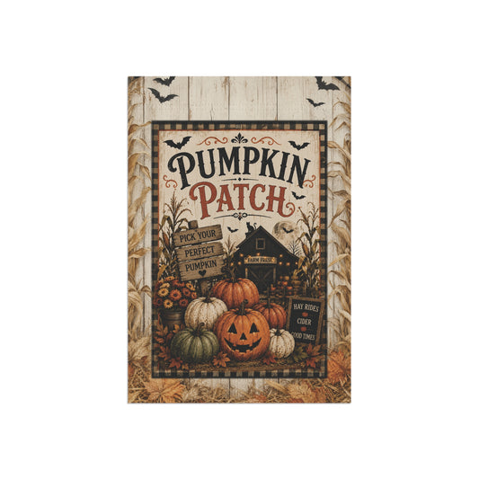 Pumpkin Patch Garden Flag - Rustic Fall Halloween Yard Banner