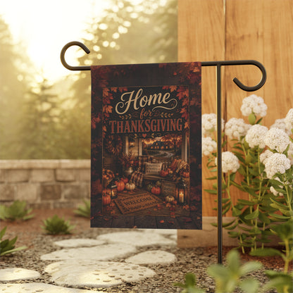 Thanksgiving Garden Flag — "Home for Thanksgiving" Fall Porch Banner