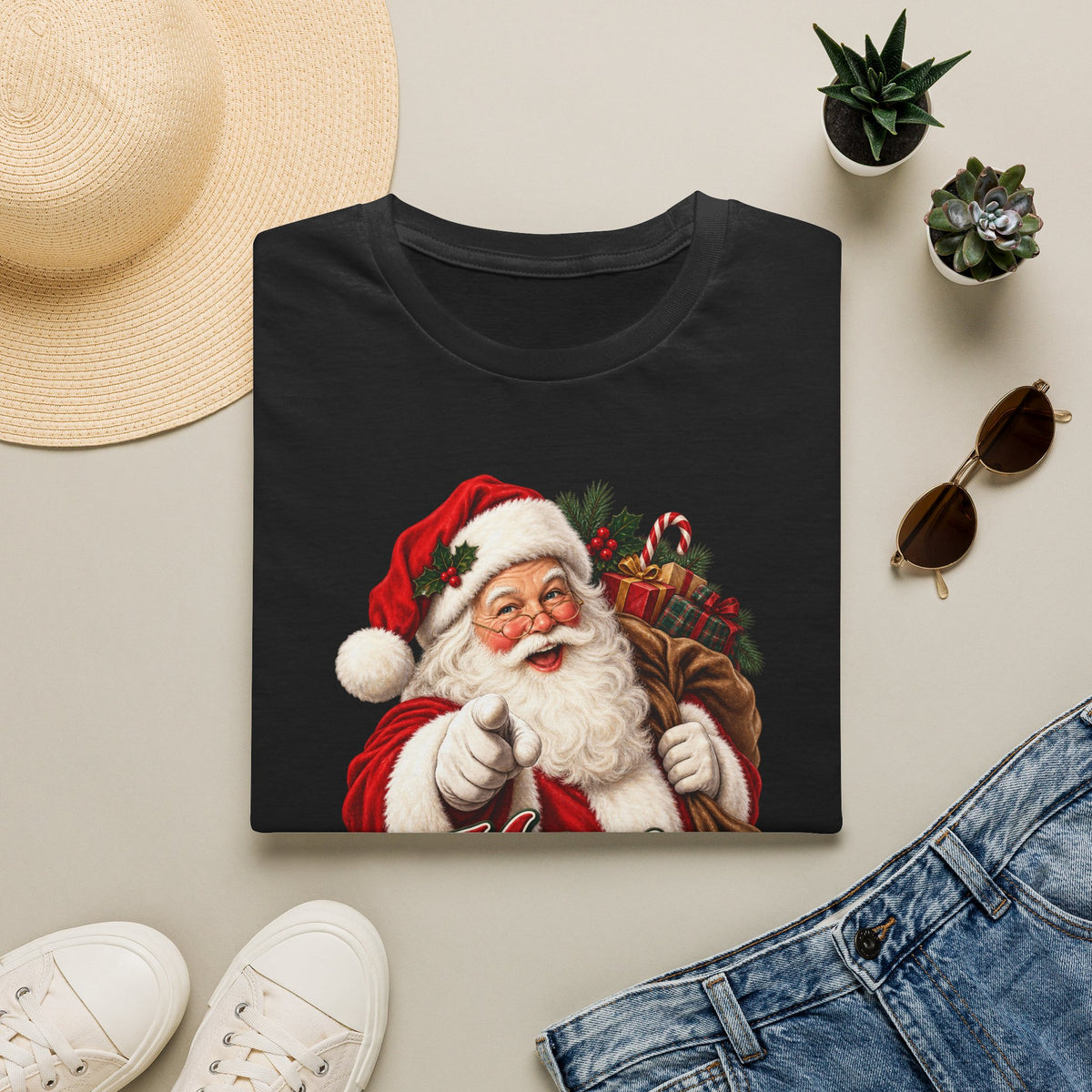 Santa Claus Merry Christmas T‑Shirt — Vintage Holiday Graphic Tee